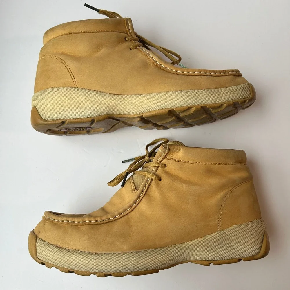 Phat Farm Moc Toe Boots Mens 10.5 Tan Leather Mid Top Chukka Street Work PF0019M